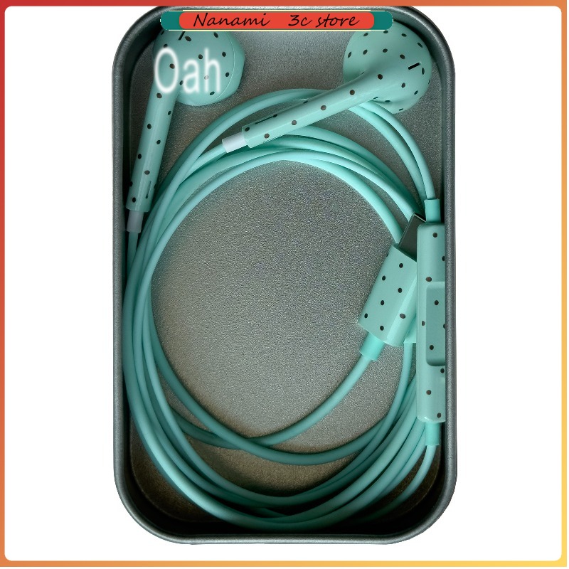 Usb C Earphone - Oah Polka Dot Wired Earphones ABS