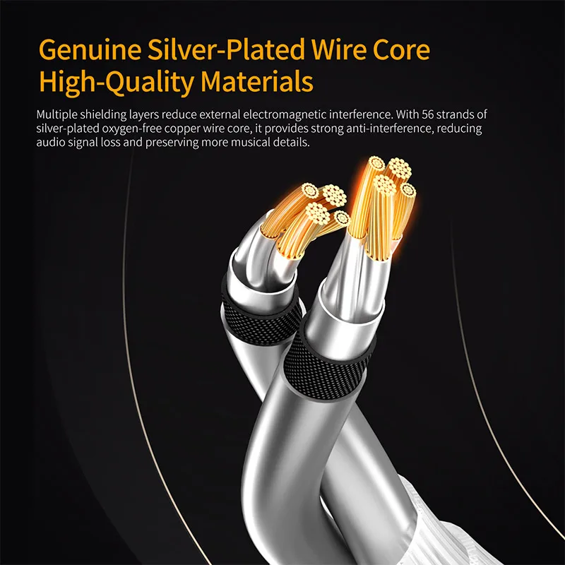 KZ Earphones Cable OFC Silver  - Wired Earphone Mic recension och pris