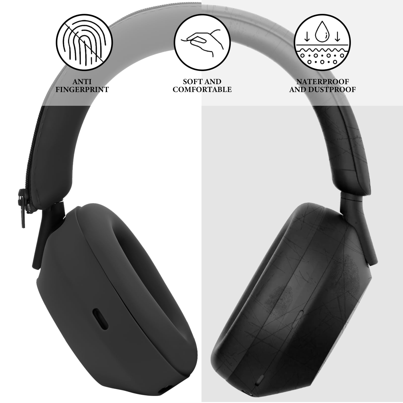 3-in-1 Silicone Protective Cas - Sony Headphone Wh-1000Xm5 recension och pris