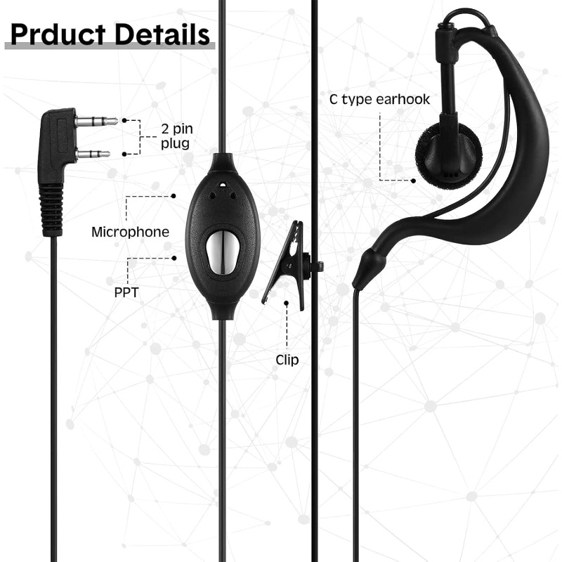 10pcs Walkie Talkie Earpiece w - Wired Earphone Mic recension och pris