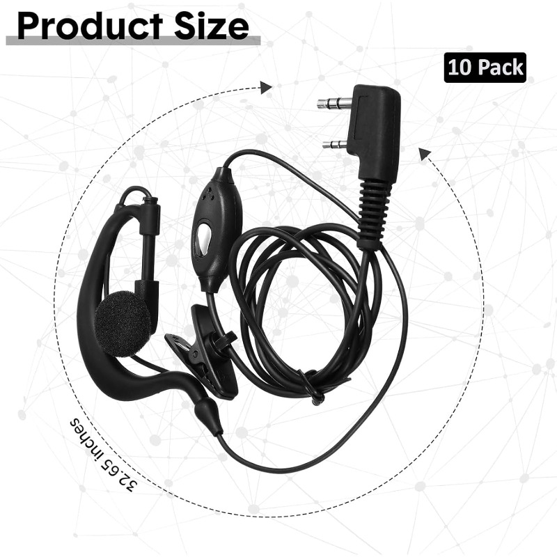 10pcs Walkie Talkie Earpiece w - Wired Earphone Mic recension och pris