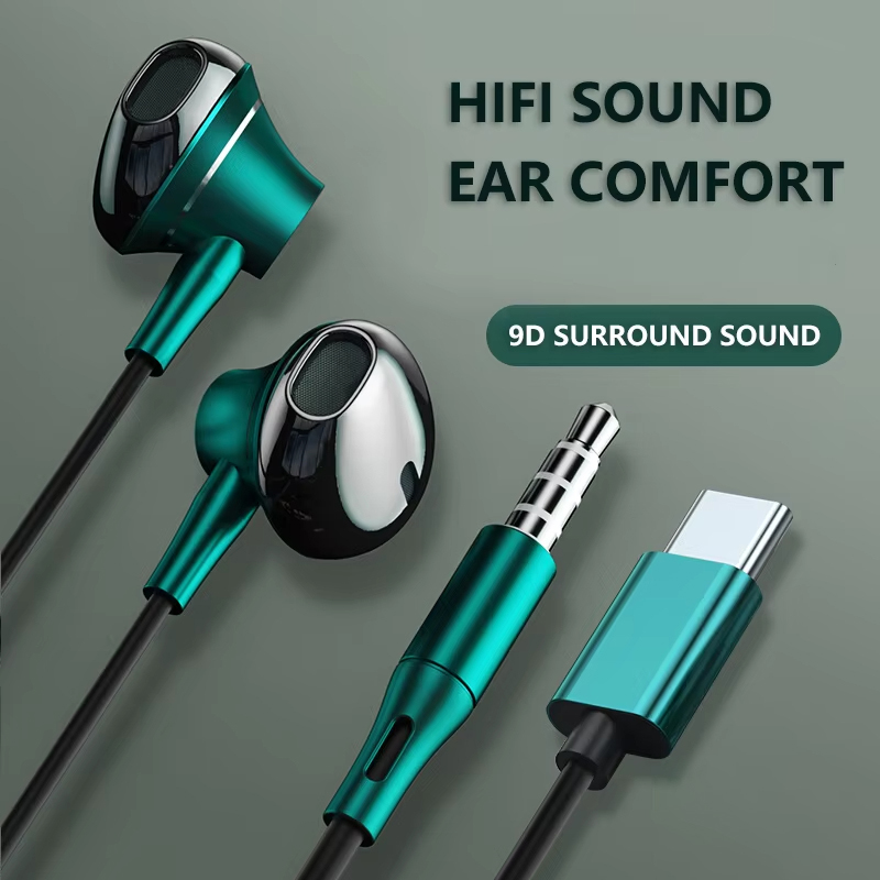 9D Bass Stereo Type C and 3.5m - Wired Earphone Mic recension och pris
